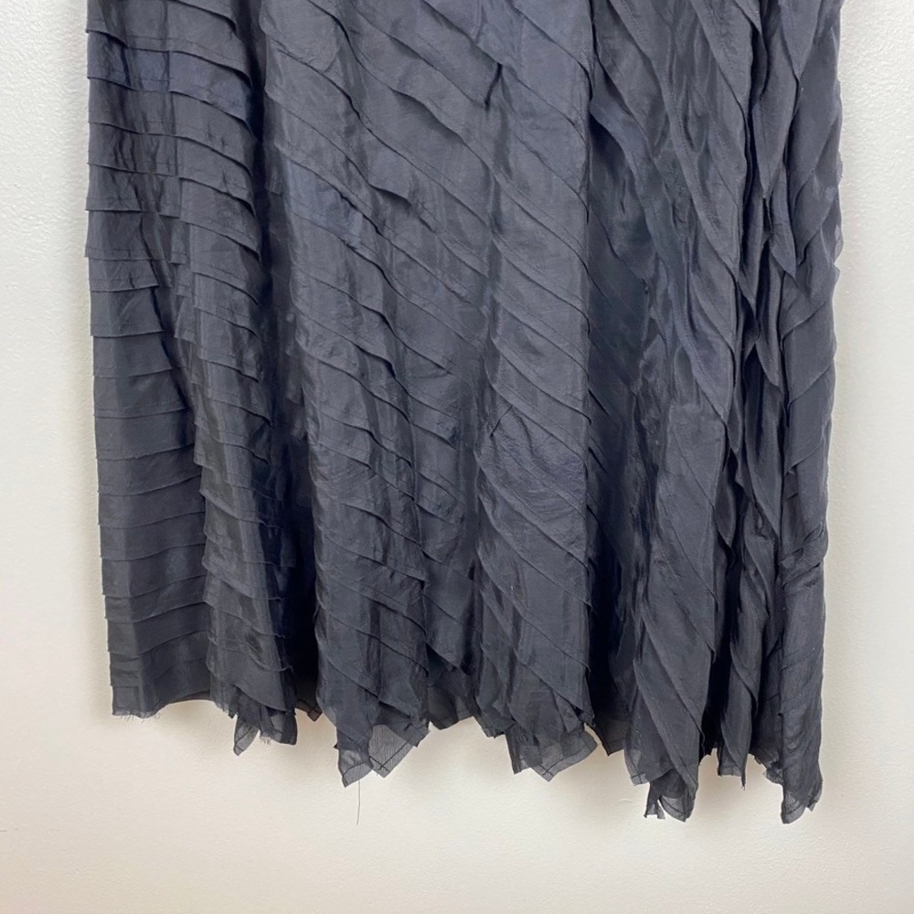 J. Jill Asymmetrical Ruffle Maxi Skirt Black Whimsygoth Dark Fairy Size 16 - Picture 3 of 11